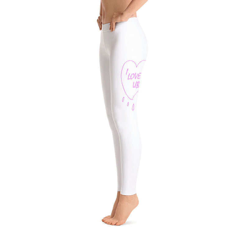 Leggings i love ub pink heart