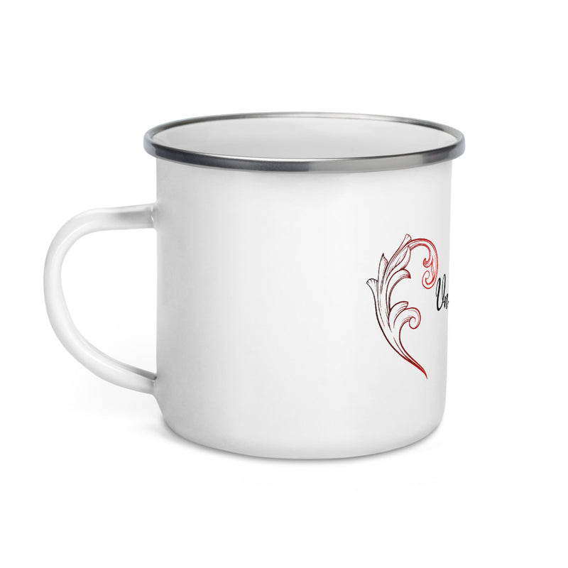 Enamel Mug ub flowers logo