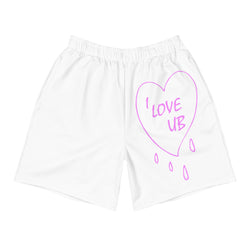 Men's Athletic Long Shorts love pink heart