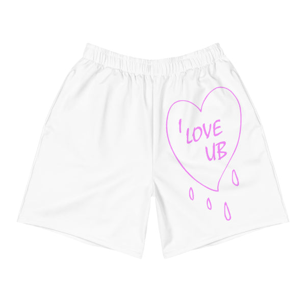 Men's Athletic Long Shorts love pink heart