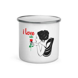 Enamel Mug girl love flower